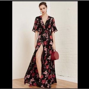 Reformation Orchid Floral Wrap Dress